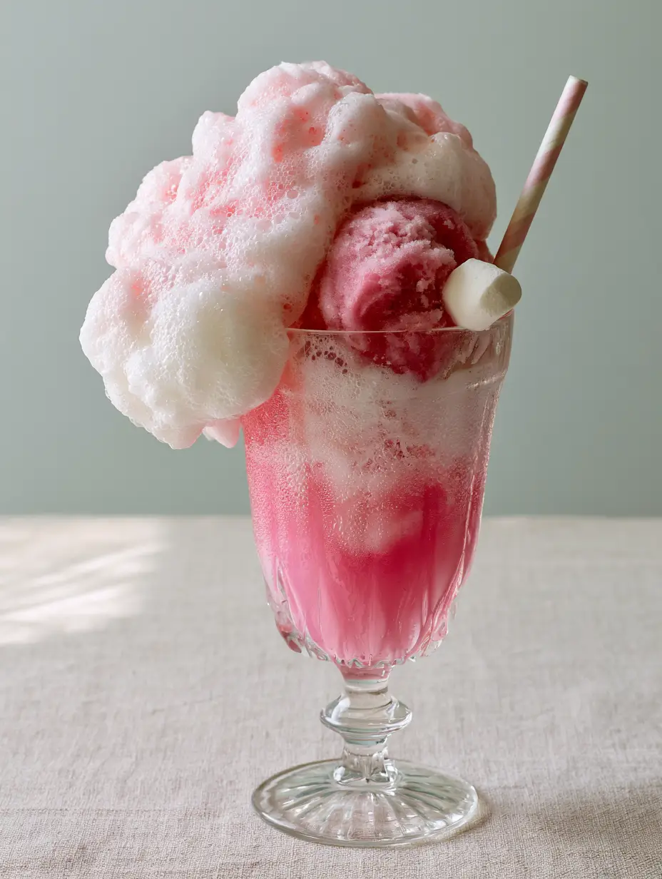 Easter Bunny Punch: The Ultimate Fizzy Raspberry Float for Spring 4 Close up of the textured effervescent bubbles and soft velvety peaks of the Easter Bunny Punch foam in morning sunlight.