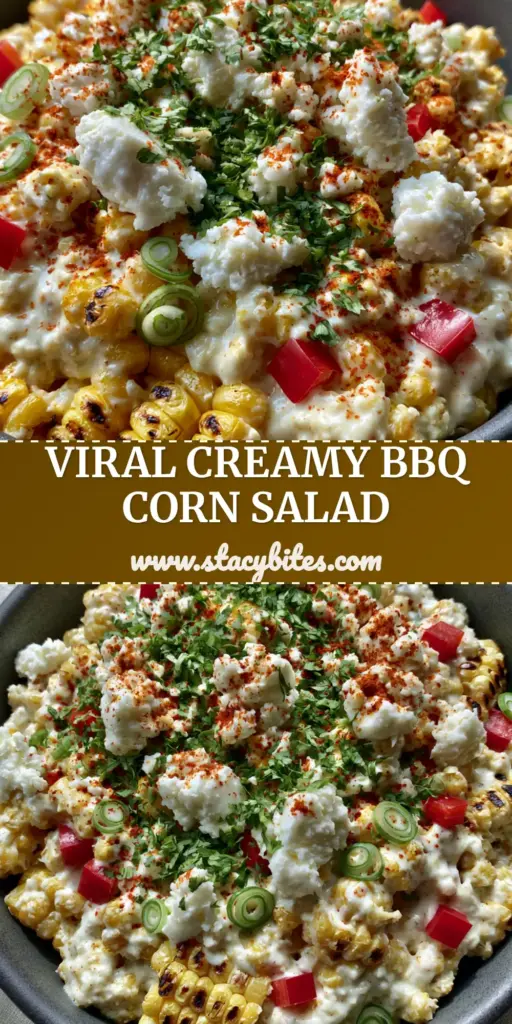 Corn Salad with Charred Sweet Corn and Thick Garlic-Lime Cream 4 A close-up vertical shot of vibrant creamy corn salad with charred kernels, feta, and cilantro in a charcoal bowl, perfect for Pinterest. (corn salad)