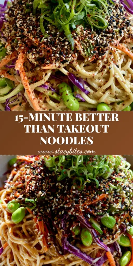 Sesame Noodle Salad: The Ultimate Creamy Cold Pasta Recipe 4 Overhead photo of a vibrant sesame noodle salad in a white bowl with scallions and sesame seeds.