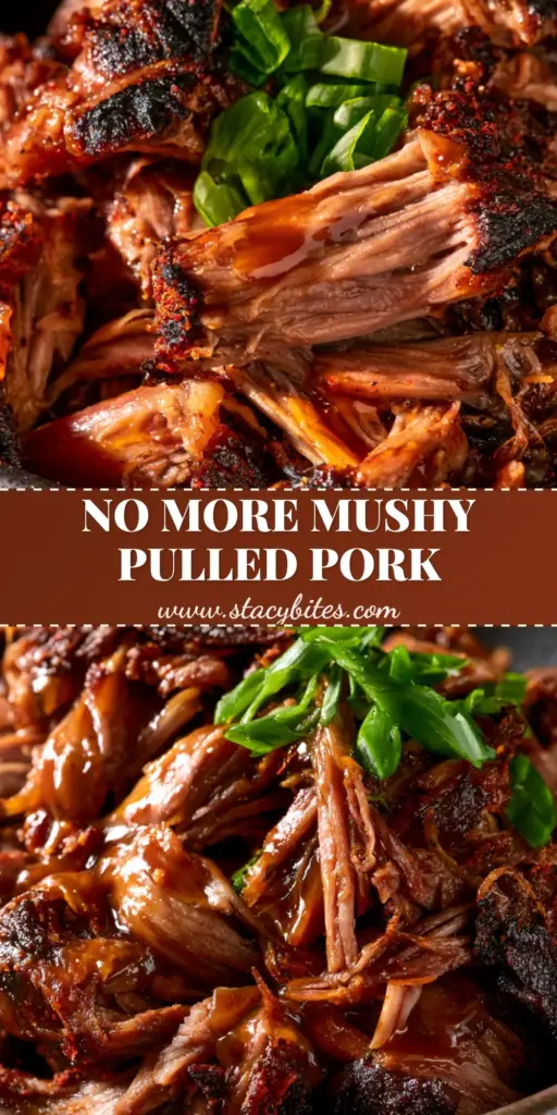 A close up of slow cooker bbq pulled pork sandwiches piled high on a toasted bun with glistening amber sauce.