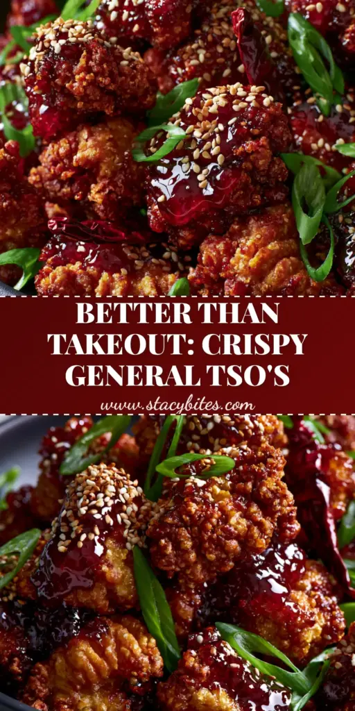 General Tso's Chicken: The Ultimate Extra-Crispy Air Fryer Recipe 3 A towering pile of crispy General Tso's Chicken in a dark mahogany red sauce, garnished with sesame seeds and green onions in a black bowl. (General Tso's Chicken)