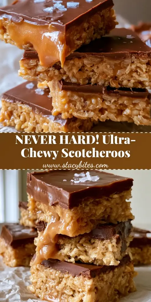 scotcheroos recipe: The Ultimate Soft and Chewy No-Bake Bars 4 A stack of thick, glossy Scotcheroos bars with flaky sea salt on crumpled parchment paper. (scotcheroos recipe)