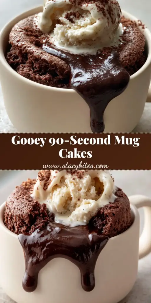 microwave mug snacks: The Ultimate Molten Chocolate Lava Mug Cake 4 A close-up vertical shot of a chocolate lava mug cake with melting vanilla ice cream, perfect for microwave mug snacks.