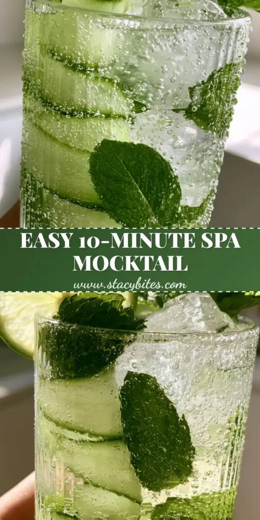 A tall ribbed glass of Cucumber Punch with vertical cucumber ribbons, lime wheels, and mint leaves, held by a hand in a bright kitchen. (Cucumber Punch)