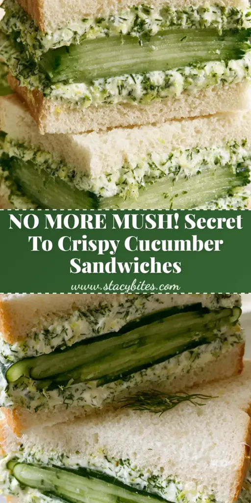 Cucumber Sandwiches Recipe: The Ultimate Guide to Elegant English Tea Sandwiches 4 A stack of elegant cucumber sandwiches on a white marble surface with fresh dill garnish. (cucumber sandwiches recipe)